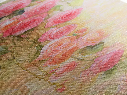 Cascading Roses Canvas Print Wildflower Painting Botanical Prints Vertical Wall Art Farmhouse Art Rustic Wall Art Romantic Gift