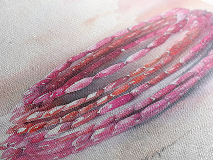 Gemstone Stack Canvas Print Whimsical Watercolor Art Pink Crystal Wall Art Bedroom Decor Gem Lover Unique Living Room Art