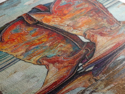 Rustic Cowboy Boots Canvas Print, Coastal Cowgirl Wall Art, Farmhouse Rustic Decor, Western Style Vertical Skinny Artwork