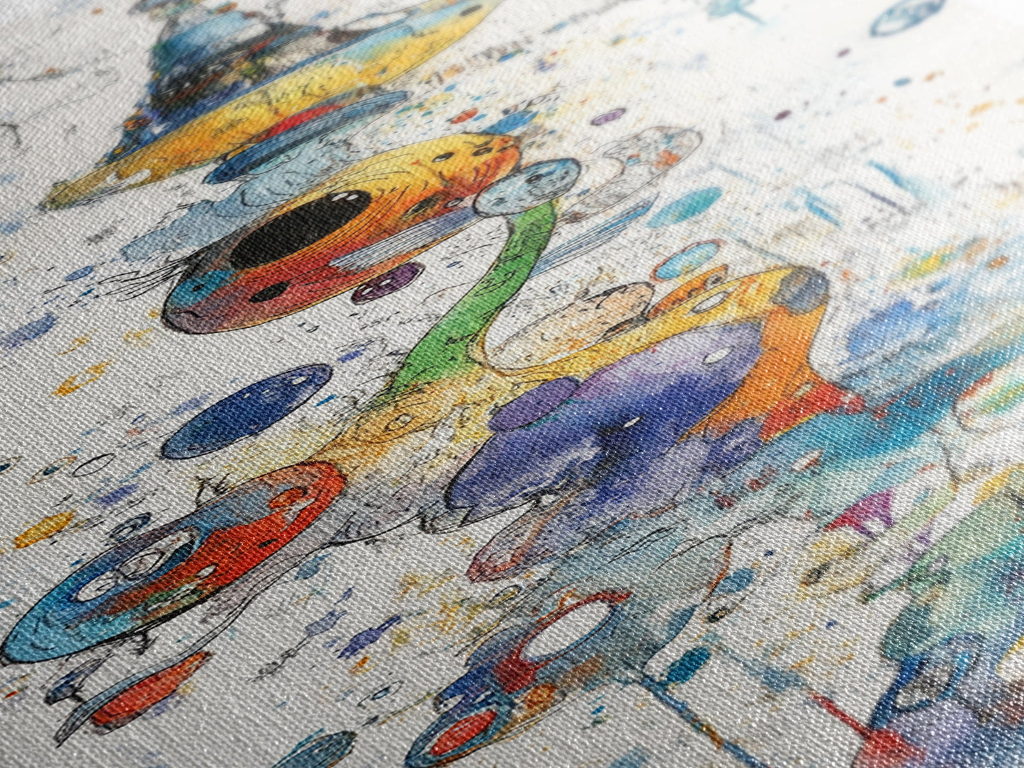 Whimsical Tower Painting Canvas Print Colorful Fun Art Vertical Wall Art Unique Gift Idea Playful Whimsical Art for Living Room