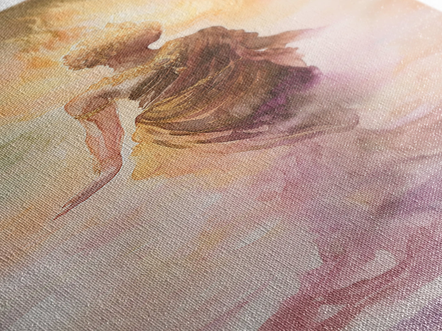 Ethereal Woman Canvas Print With Goddess Art, Light Pink Wall Art, Minimalist Art Perfect For Yoga Studio Or Feminine Spaces