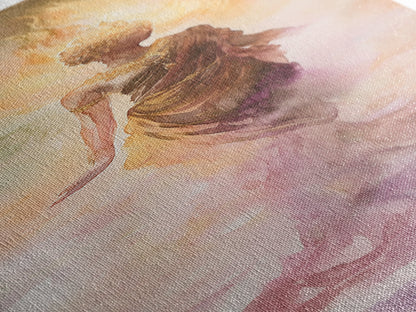 Ethereal Woman Canvas Print With Goddess Art, Light Pink Wall Art, Minimalist Art Perfect For Yoga Studio Or Feminine Spaces