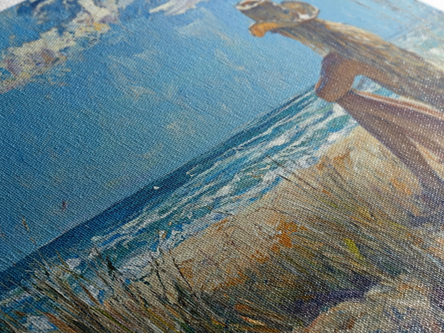 Coastal Cowgirl Framed Canvas Print Coastal Landscape Art Nautical Decor Ocean View Art Horizontal Wall Art Above Bed Wall Art