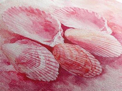Coastal Shell Canvas Print | Pink Coastal Cowgirl Wall Art | Nautical Inspired Decor | Beach Themed Framed Artwork | Living Room Art