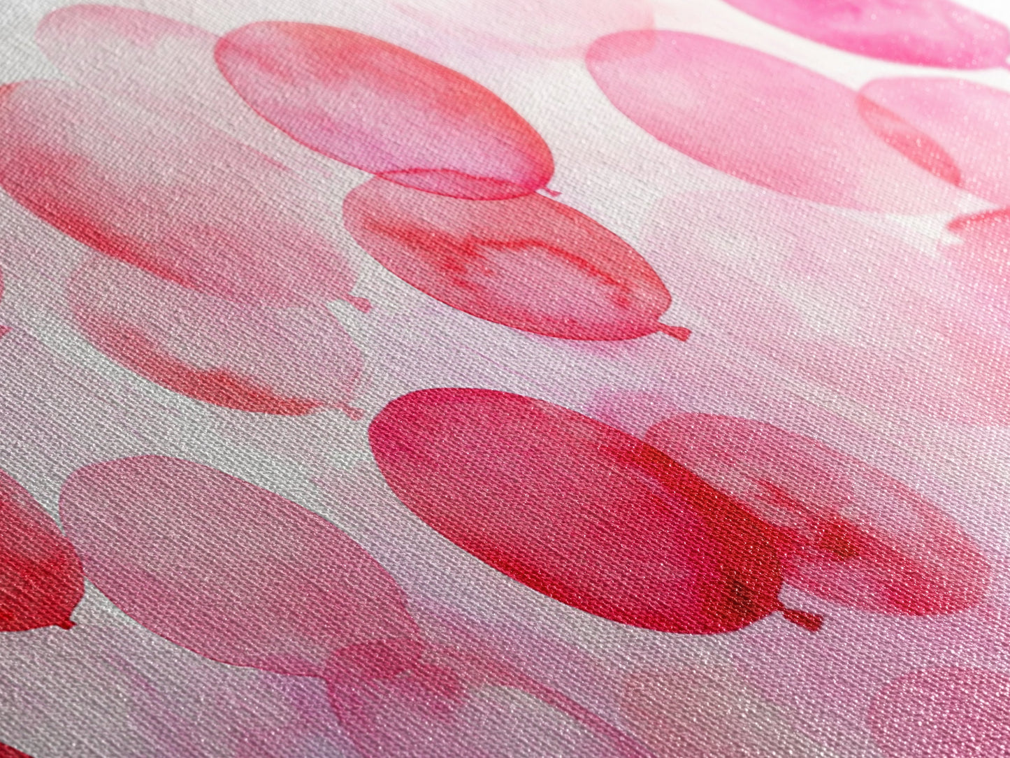 Pink Balloon Canvas Print - Light Pink Wall Art Boho Birthday Celebration Art Minimalist Decor Living Room Horizontal Art