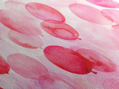 Pink Balloon Canvas Print - Light Pink Wall Art Boho Birthday Celebration Art Minimalist Decor Living Room Horizontal Art