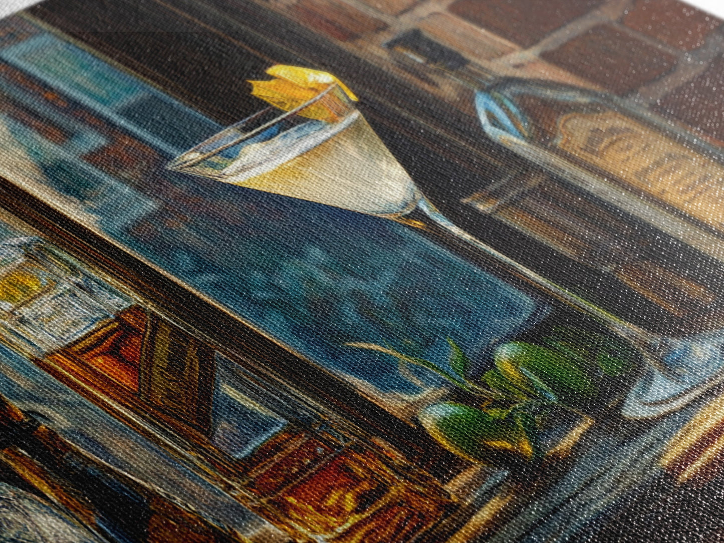 Rustic Martini Art Framed Canvas Print - Cozy Espresso Martini Wall Art - Fall Home Bar Decor - Kitchen Food Review Kitchen Art