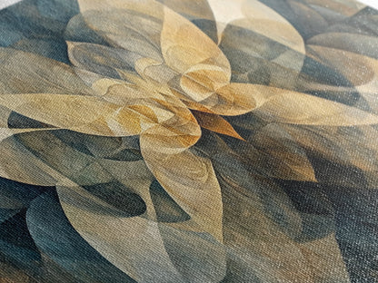 Symmetrical Abstract Framed Canvas Print, Geometric Wall Art Wabi Sabi Decor, Moody Minimalist Artwork Idea Bedroom Horizontal Design