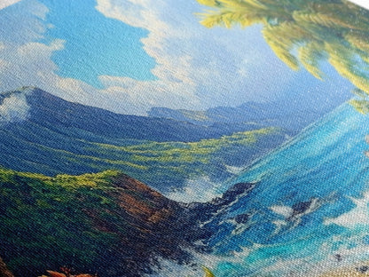 Tropical Beachscape Canvas Print Coastal Landscape Art Hawaii Decor Living Room Art Above Couch Art Nautical Wall Art Gift Idea