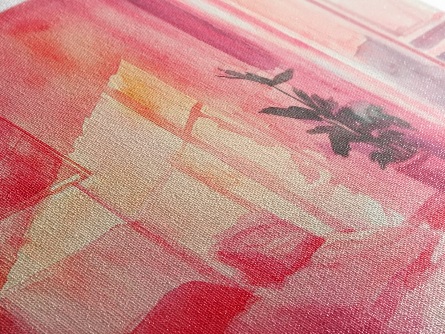 Sunny Bedroom Canvas Print Light Pink Wall Art Minimalist Decor Cherry Wall Art Therapy Art Rustic Bedroom Art Boho Art Gift Idea