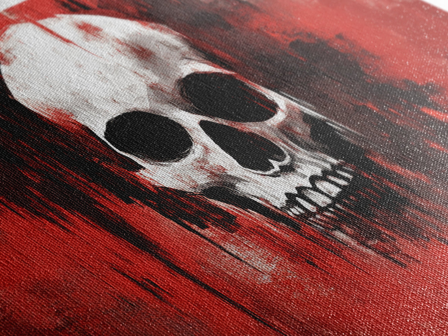 Skull Art Framed Canvas Print, Moody Dark Abstract Wall Decor, Gothic Bedroom Art, Unique Halloween Wall Art Gift, Dark Angels Decor