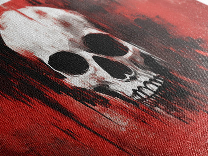 Skull Art Framed Canvas Print, Moody Dark Abstract Wall Decor, Gothic Bedroom Art, Unique Halloween Wall Art Gift, Dark Angels Decor