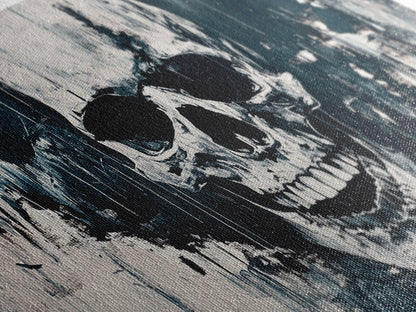 Gothic Skull Art Canvas Print, Dark Moody Abstract Wall Decor, Halloween Living Room Art, Unique Therapy Art Gift, Dark Angels Print