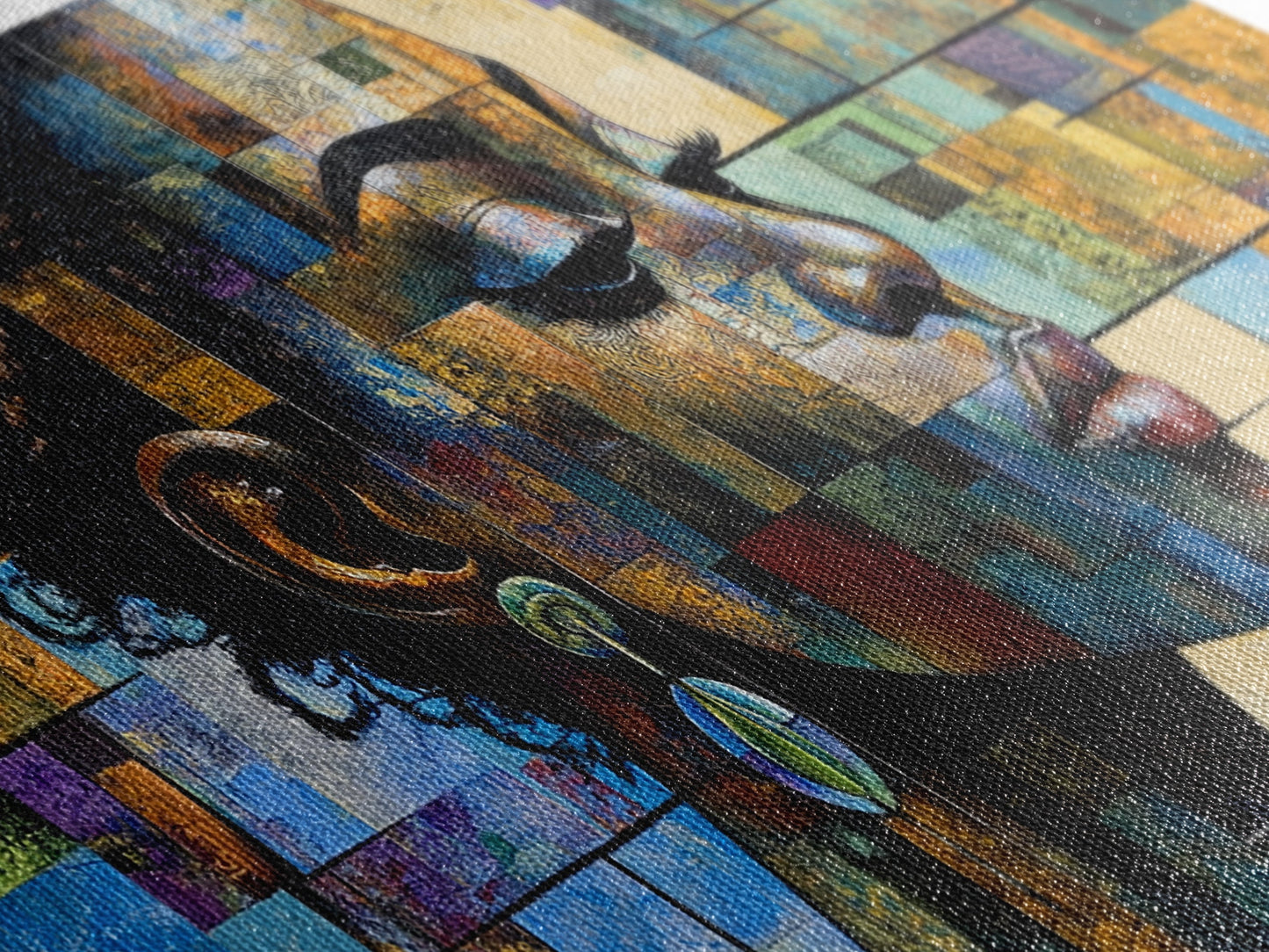 Afrozentrische Wandkunst, gerahmter Leinwanddruck, geometrische afrikanische Kunst, ausdrucksstarke Wohnzimmerdekoration, einzigartige Geschenkidee für stimmungsvolle Kunst, afrikanischer Kunstdruck