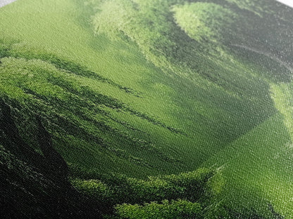 Willow Grove Framed Canvas Print, Tranquil Forest Landscape Wall Art, Sage Green Rustic Home Decor, Above Bed Nature Canvas Art