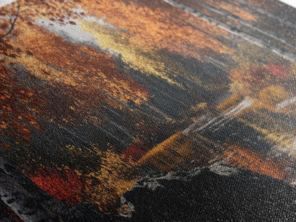 Autumn Birch Tranquility Framed Canvas Print with Birch Tree Painting and Fall Wall Art Rustic Art for Living Room Wall Decor