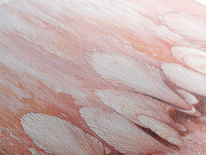 Coastal Shell Art Canvas Print Featuring Light Pink and Orange Pastel Hues, Beach House Decor, Nautical Wall Art for Living Room