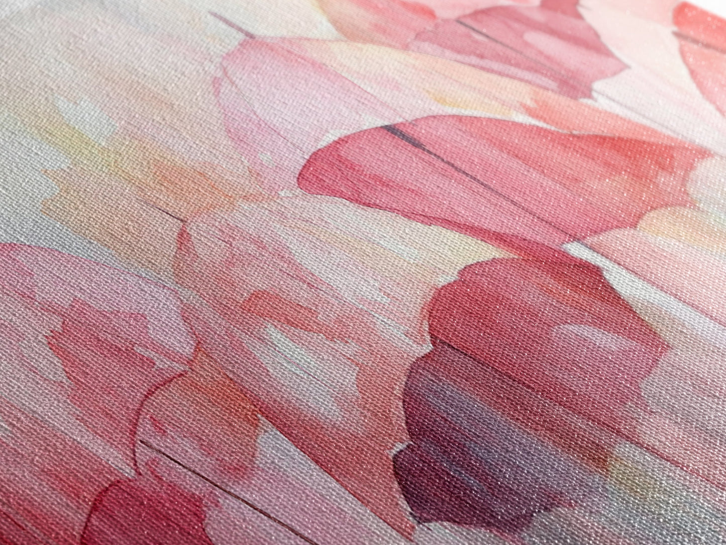 Umbrella Canvas Print Featuring Light Pink Abstract Art, Boho Minimalist Decor, Romantic Living Room or Guest Room Coastal Wall Art