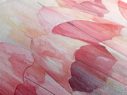 Umbrella Canvas Print Featuring Light Pink Abstract Art, Boho Minimalist Decor, Romantic Living Room or Guest Room Coastal Wall Art