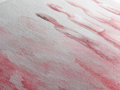 Four Women Canvas Print in Pink Abstract Art Style, Feminine Whimsical Aesthetic, Minimalist Living Room or Guest Room Horizontal Art