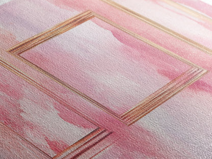 Golden Frames Canvas Print Light Pink Wall Art Minimalist Decor Modern Artistic Horizontal Artwork Boho Home Gift Idea
