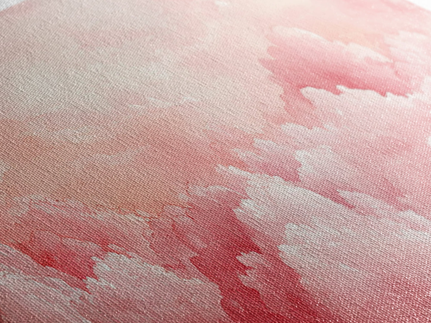 Pink Cloudscape Framed Canvas Print Light Pink Wall Art Above Sofa Horizontal Art Moody Sky Coastal Decor Gift Idea For Her Bedroom Art