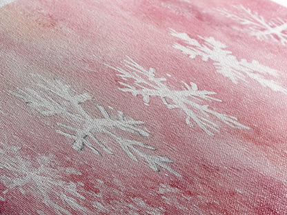 Framed Canvas Print of Snowflakes on Pink Background Featuring Cozy Winter Wall Art or Light Holiday Bedroom Seasonal Decor