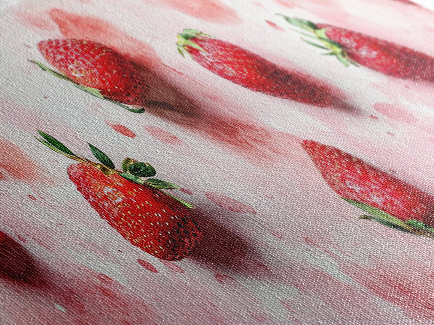 Strawberry Fruit Kitchen Art Framed Canvas Print Rustic Decor Horizontal Wall Art Living Room Art Whimsical Botanical Prints