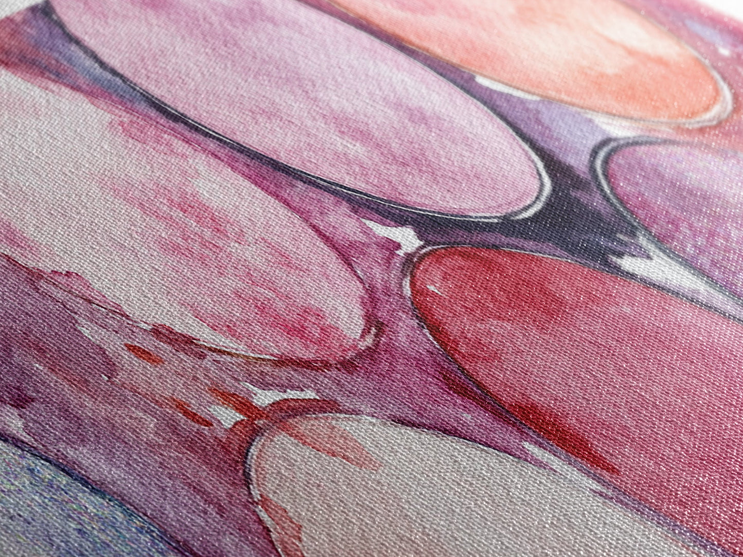 Glitter Eyeshadow Art Canvas Print Makeup Lover Decor Light Pink Abstract Wall Art Bedroom Aesthetic Makeup Room Glamorous Artwork