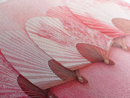 Elegant Fans Canvas Print with Cherry Blossom Art, Pink Wall Art, Whimsical Art for Living Room or Bedroom, Light Pink Decor Idea