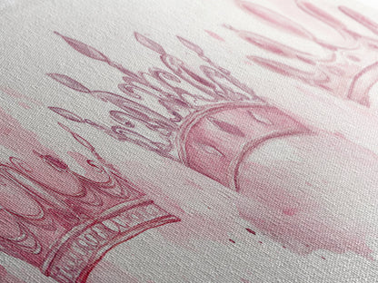 Crown Jewels Canvas Print Victorian Art Nouveau Print Pink Wall Art Bedroom Decor Light Pink Wall Art Feminine Glam Decor Gift