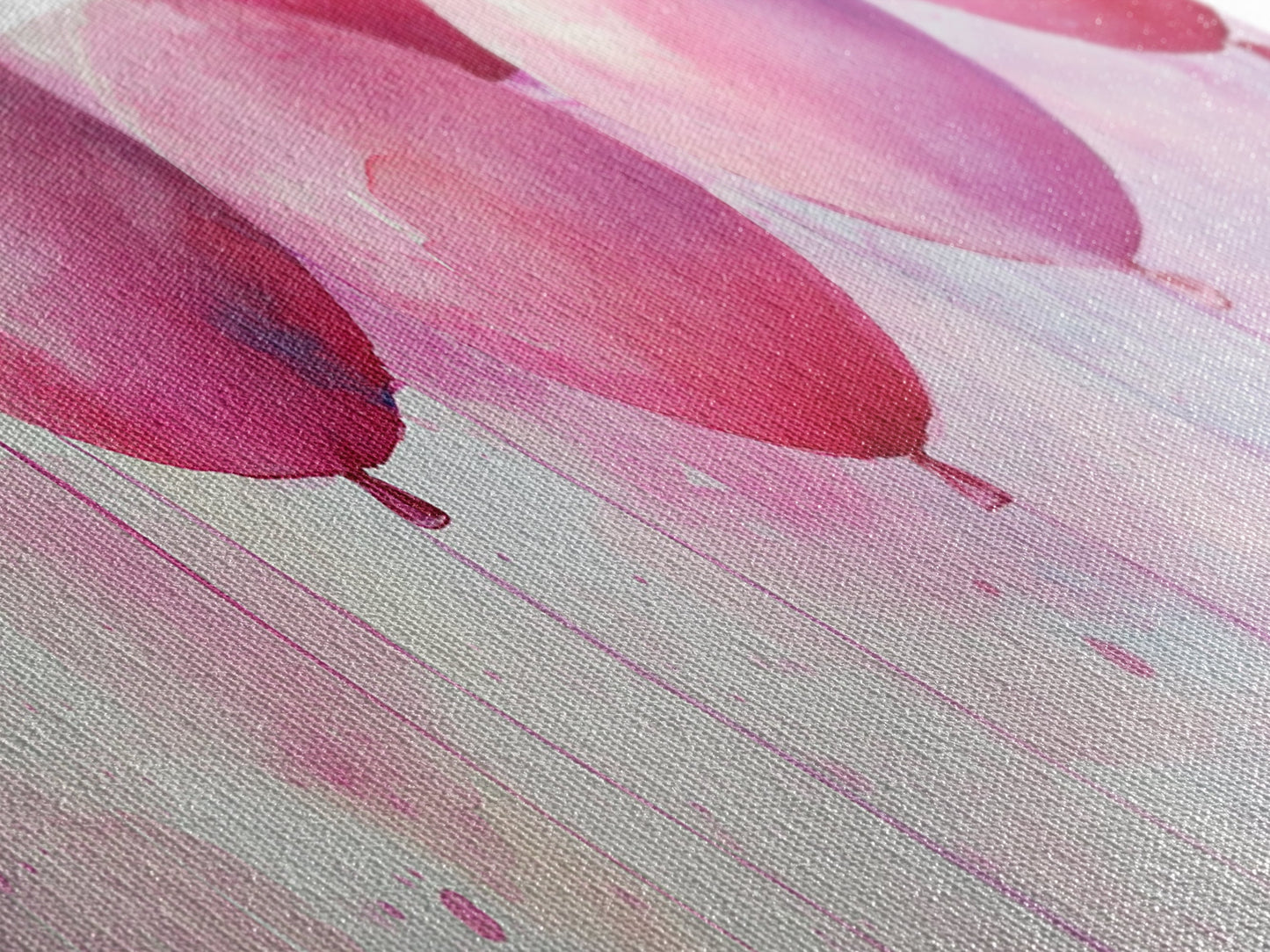 Balloon Party Canvas Print Whimsical Art Pink Abstract Art Light Pink Wall Art Above Sofa Decor Fun Kids Room Artwork Gift Idea