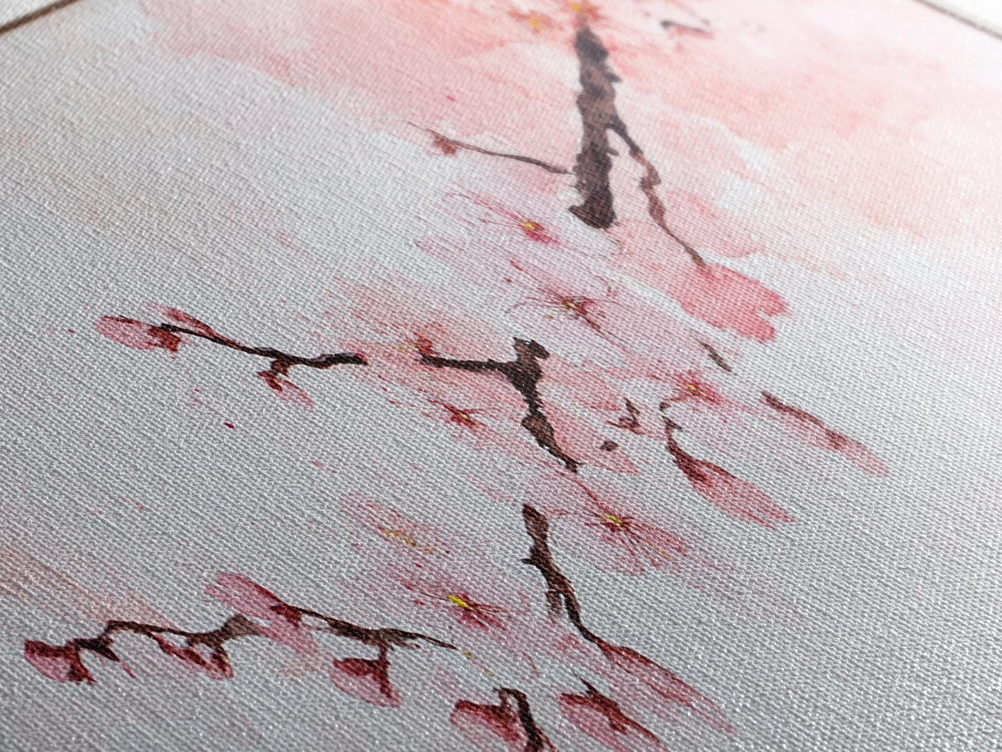 Cherry Blossom Framed Canvas Print, Japanese Sakura Wall Art, Light Pink Decor, Minimalist Botanical Artwork, Bedroom or Living Room Art