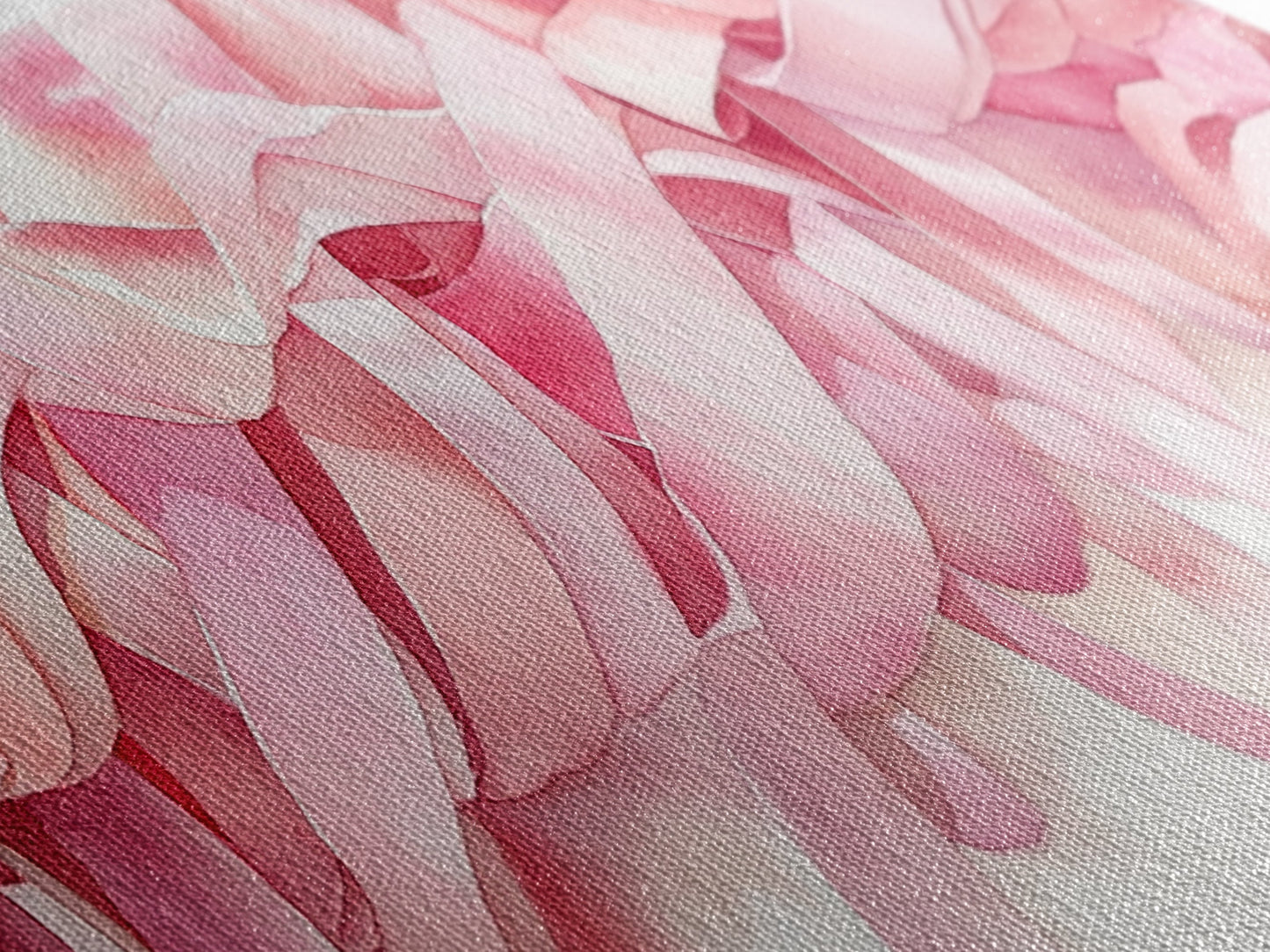 Abstract Ribbon Canvas Print Feminine Pink Abstract Artwork Horizontal Wabi Sabi Decor Minimalist Wall Art Above Sofa Framed Art