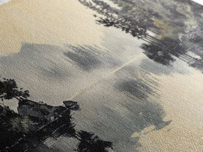 Tranquil Woodland Reflection Canvas Print, Lake Tahoe Art, Smoky Mountain Art, Coastal Landscape Art, Bedroom Art, Rustic Decor