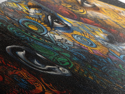 Vibrant African Art Tribal Art Décor Golden Tones Minimalist Decor Rustic Wall Art Original Painting Unique Gift Idea