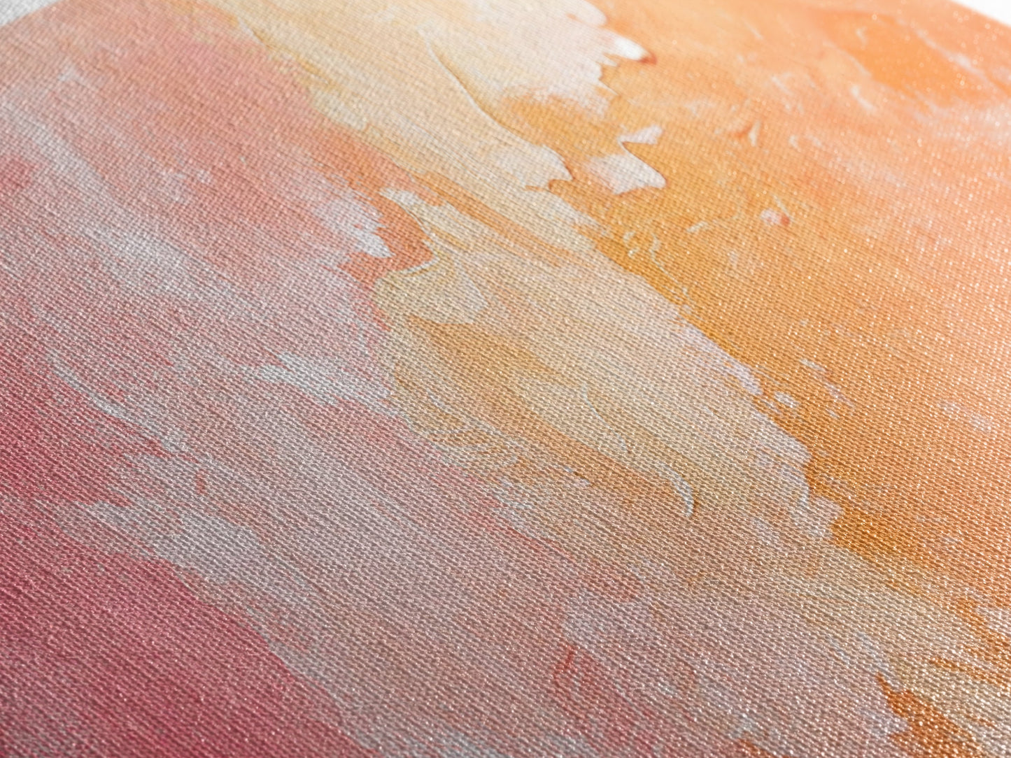 Textured Abstract Pink Canvas Print - Soft Peach and Coral Wall Art, Minimalist Fall Decor, Vibrant Pastel Bedroom Accent, Gift Idea