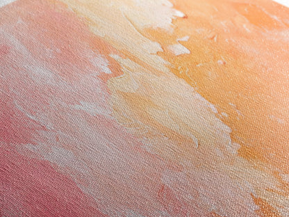 Textured Abstract Pink Canvas Print - Soft Peach and Coral Wall Art, Minimalist Fall Decor, Vibrant Pastel Bedroom Accent, Gift Idea