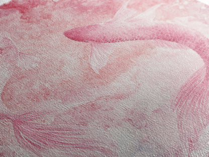 Canvas Print Koi Fish Painting Pink Abstract Art Zen Wall Art Minimalist Artwork Living Room Decor Gift Idea Bedroom Wall Art