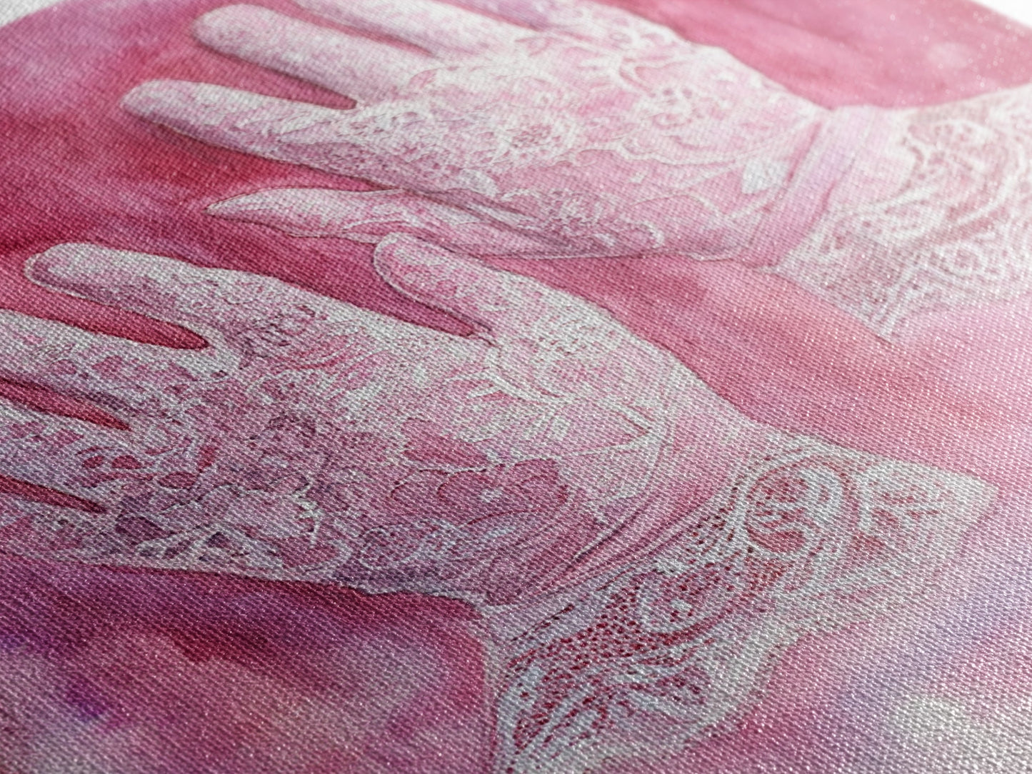 Light Pink Wall Art Canvas Print, Delicate Lace Gloves Illustration, Victorian-Inspired Art, Rustic Decor Bedroom Guest Room Gift