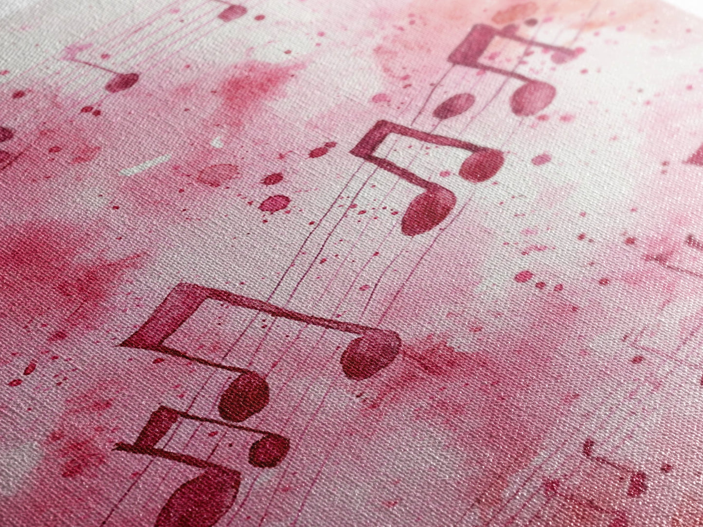 Musical Notes Canvas Print, Pink Abstract Watercolor Art, Music Lovers Gift, Therapy Wall Art, Light Pink Bedroom Living Room Decor
