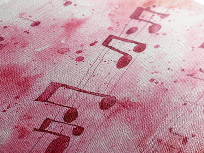 Musical Notes Canvas Print, Pink Abstract Watercolor Art, Music Lovers Gift, Therapy Wall Art, Light Pink Bedroom Living Room Decor