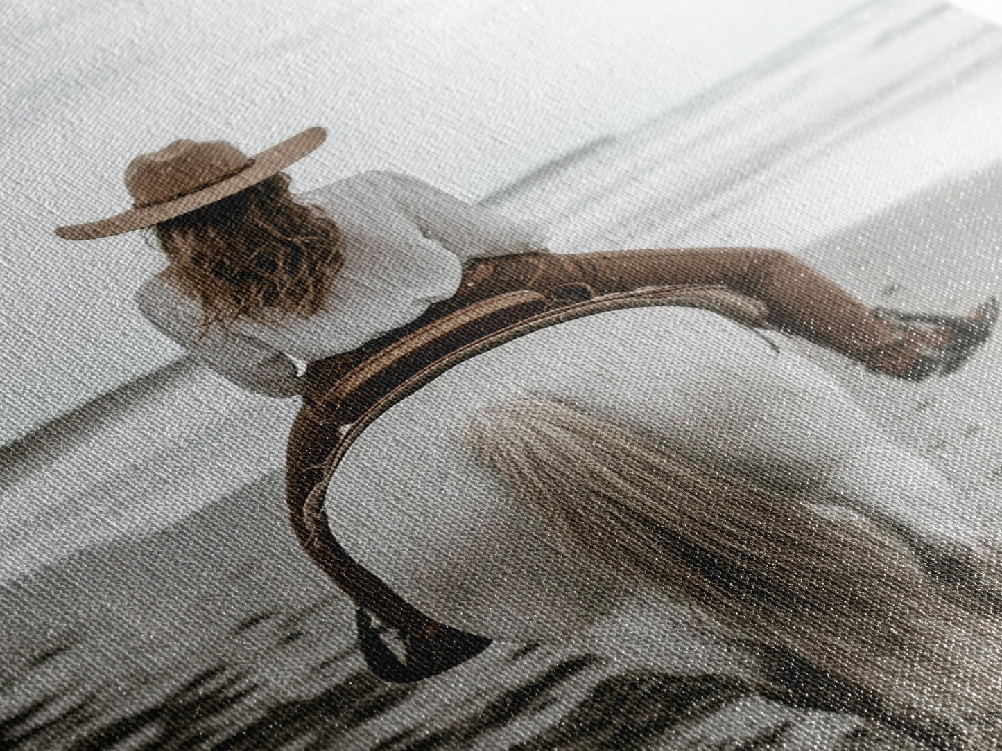 Serene Beach Ride Canvas Print Horse and Ocean Wall Art Coastal Cowgirl Rustic Decor Framed Canvas Home Living Room Artwork Gift