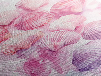 Pink Seashell Collection Framed Canvas Print Coastal Wall Art Nautical Decor Coastal Cowgirl Wall Art Beach House Nautical Painting