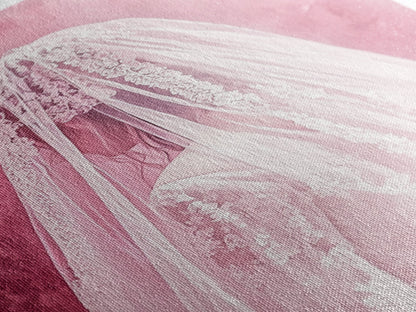 Bride Silhouette Canvas Print Angel Art Prints Pink Wall Art Bedroom Decor Romantic Artwork Wedding Gift Light Pink Art