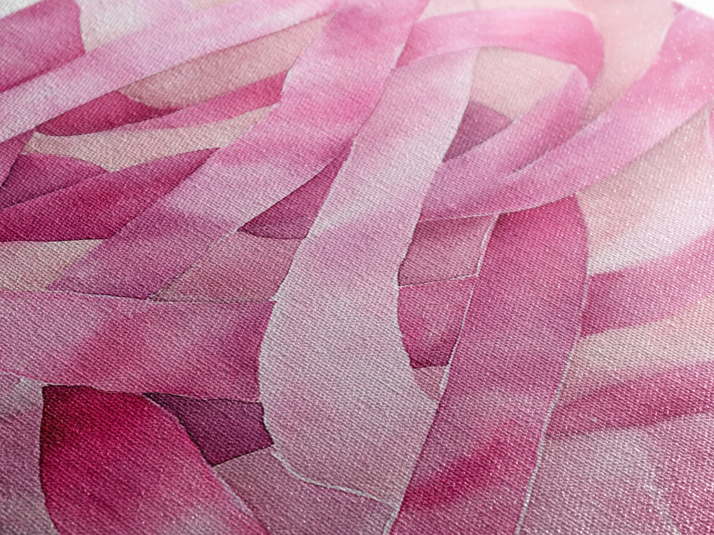 Abstract light pink wall art modern ribbons canvas print perfect addition to minimalist aesthetic boho decor vertical skinny art