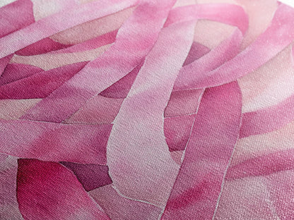 Abstract light pink wall art modern ribbons canvas print perfect addition to minimalist aesthetic boho decor vertical skinny art