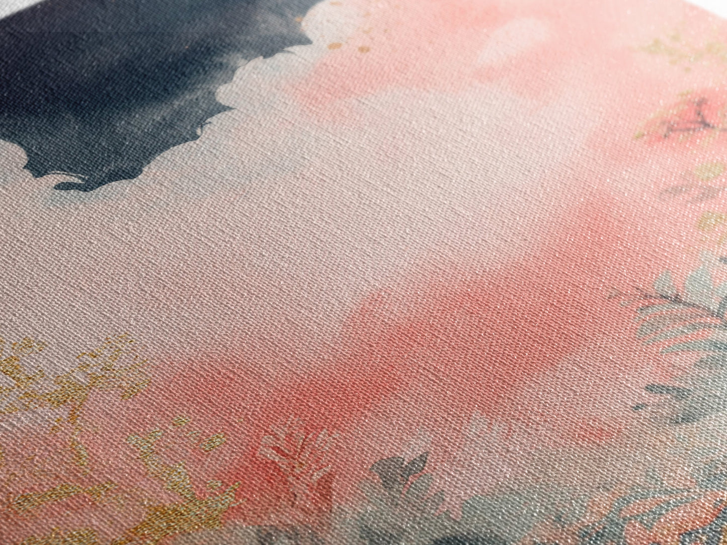 Moody dark romance painting with gold accents framed canvas print autumn-inspired wall decor rustic wabi sabi art farmhouse gift