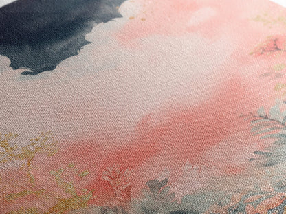 Moody dark romance painting with gold accents framed canvas print autumn-inspired wall decor rustic wabi sabi art farmhouse gift