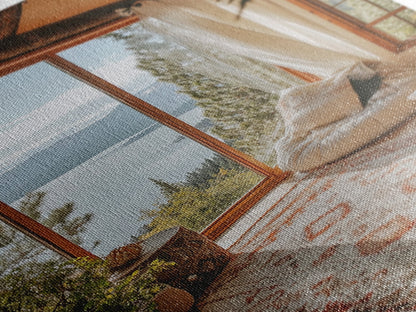 Cozy Lake View Canvas Print Coastal Wall Art Bedroom Decor Lake Tahoe Art Nautical Wall Art Rustic Decor Above Bed Wall Art